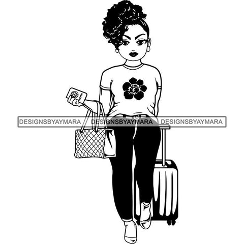 Lola Travel Vacation Getaway Black Proud Woman Traveling .SVG Cutting Files For Silhouette and Cricut and More!