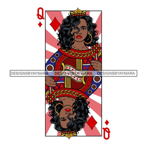 Afro Queen Lola Ace Casino Design Blackjack Poker Gambling Crown Royal SVG Cutting Files For Silhouette Cricut and More!