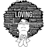 Afro Strong Woman Praying Independent Proud Roots Hair Life Quotes SVG Cutting Files