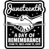 June 19 Juneteenth Emancipation Freedom Holiday African American History  SVG PNG JPG Vector Cutting Files