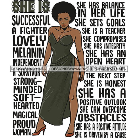 Afro Woman She's Successful Quotes SVG Files For Cutting and More!