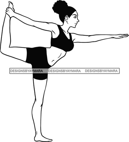 Woman Doing Yoga Meditation Wellness Meditate Relax Inhale Exhale Pose Position .SVG Cutting Files For Silhouette Cricut and More!
