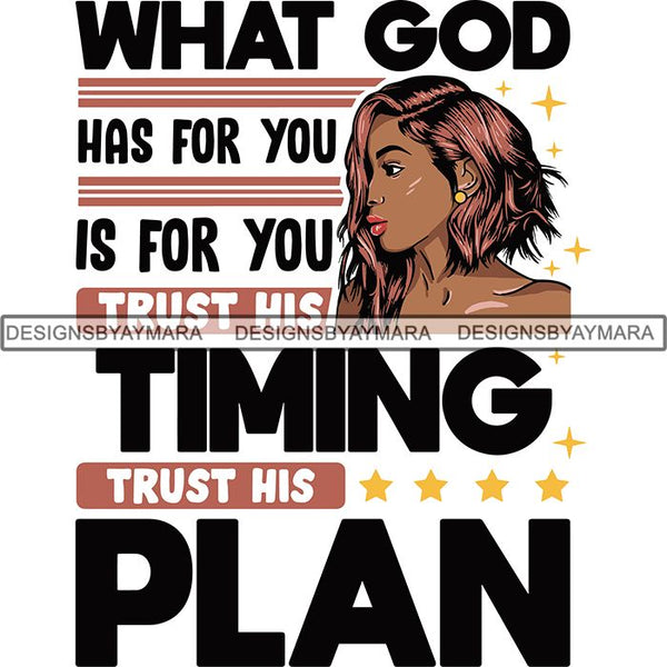 Afro Woman God Lord Life Quotes SVG Cutting Files For Silhouette and Cricut and More!