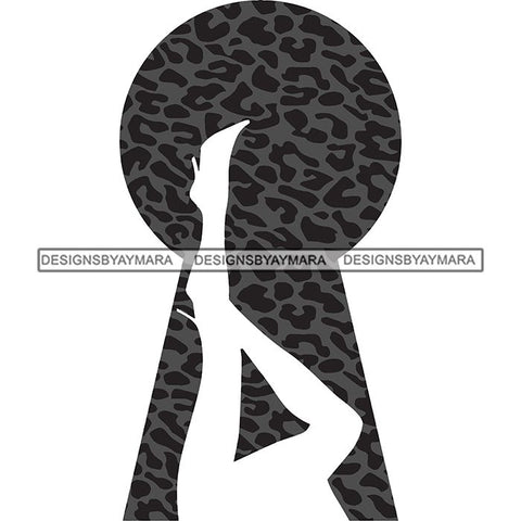 Sensual Woman Silhouette African Wildlife Proud Roots Safari Savanna Africa Continent Exotic Scenic SVG Cutting Files