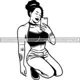 Afro Sexy Goddess Melanin Woman Queen Tattoo SVG Cut Files For Silhouette and Cricut