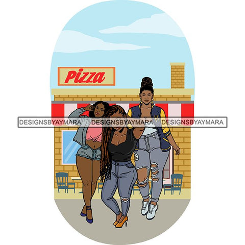 Friends Hanging Out Together Shopping Traveling Vacation Fun Buddy Sisters Girlfriends Women SVG Cutting Files