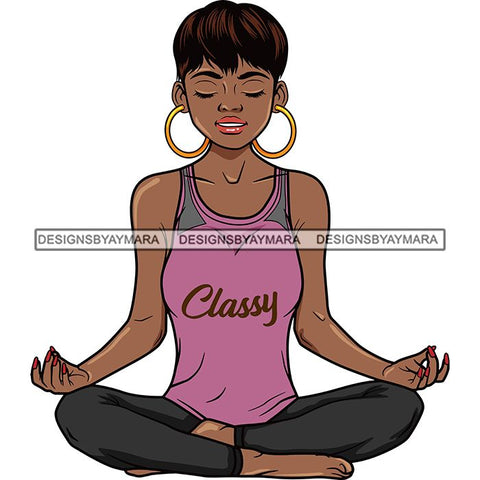 Afro Lola Meditation Meditate Yoga Relax Inhale Exhale Stress Free .SVG Cutting Files For Silhouette and Cricut and More!
