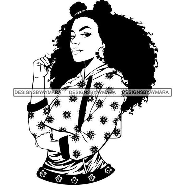 Afro Nubian Melanin Popping Kinky Hair Beautiful African American Woman SVG Cutting Files