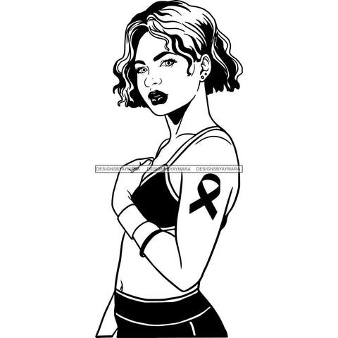 Strong Afro Woman SVG Cancer Survivor Cutting Files For Silhouette Cricut and More