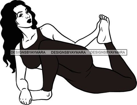Woman Doing Yoga Meditation Wellness Meditate Relax Inhale Exhale Pose Position .SVG Cutting Files For Silhouette Cricut and More!