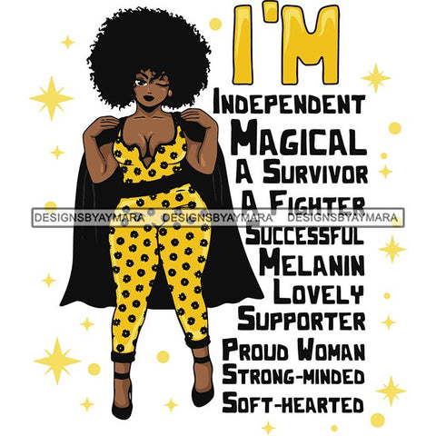Afro Woman I'm Successful Quotes SVG Files For Cutting and More!