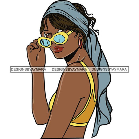 Beautiful Woman Turban Head Wrap Hairstyle SVG Files For Cutting and More!