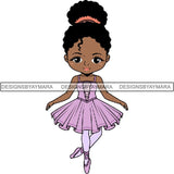 Afro Black Ballerina Baby Girl Ballet Dancer .PNG Print File Not For Cutting