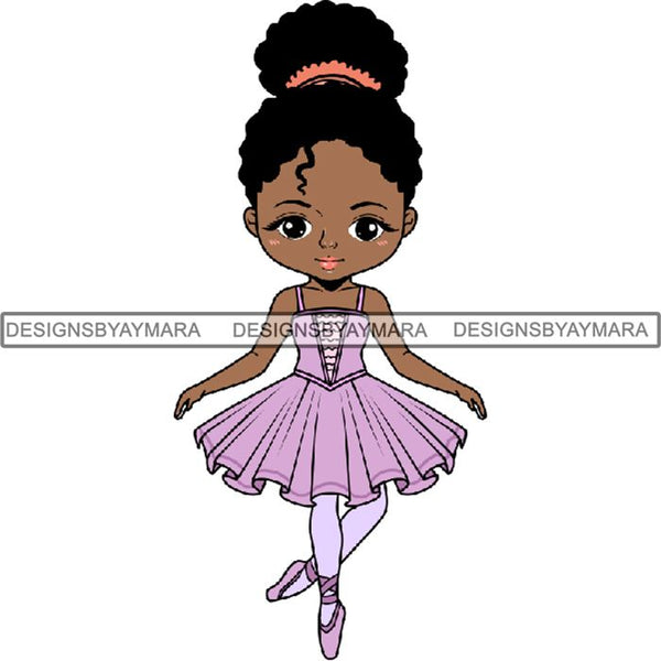 Afro Black Ballerina Baby Girl Ballet Dancer .PNG Print File Not For Cutting
