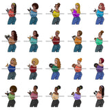 Bundle 20 African American Woman Dog Breed Boston Terrier Pet Animal Best Friend Mascot Goddess SVG Cutting Files