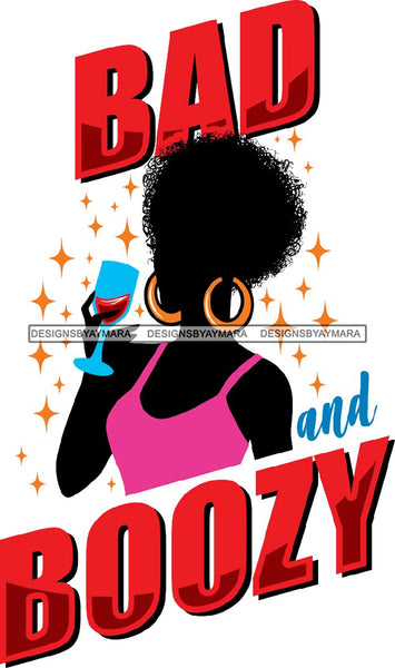 Afro Woman Drinking Wine Feeling Fine Relax SVG Cutting Files For Silhouette Cricut and More!