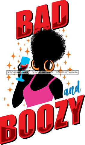 Afro Woman Drinking Wine Feeling Fine Relax SVG Cutting Files For Silhouette Cricut and More!