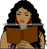 Woman Reading A Book Education Smart Classy Lady Drinking Coffee Wine .SVG Cutting Files For Silhouette Cricut and More!