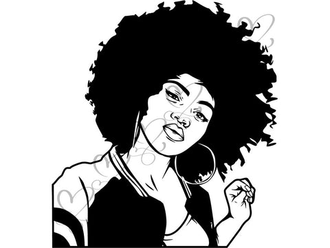 Afro Beautiful Black Woman SVG African American Ethnicity Afro Puffy Hairstyle Beauty Salon Queen Diva Classy Lady  Beautiful People Beauty Salon Princess