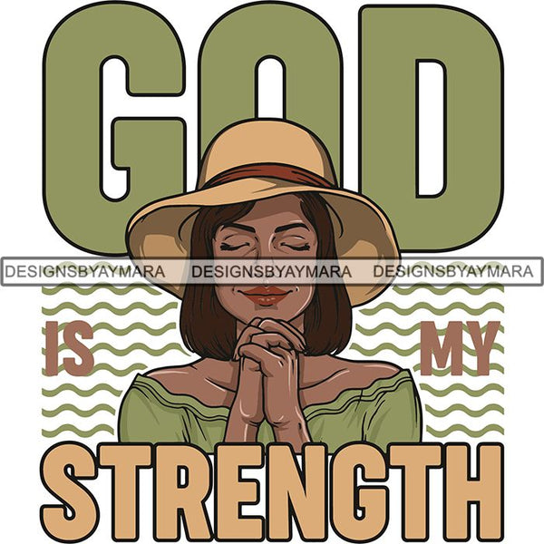 Afro Woman Praying God Lord Faith SVG Cutting Files For Silhouette Cricut and More
