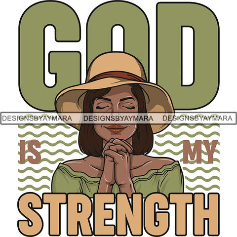 Afro Woman Praying God Lord Faith SVG Cutting Files For Silhouette Cricut and More