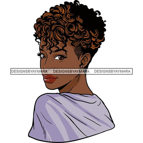 Afro Woman Short Haircut Curly Hairstyle Fashion Makeup Glamour SVG Files For Cutting and More!