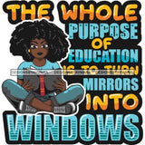 Afro Lola Reading Education Smart Woman Quotes .SVG Cutting Files For Silhouette Cricut and More!