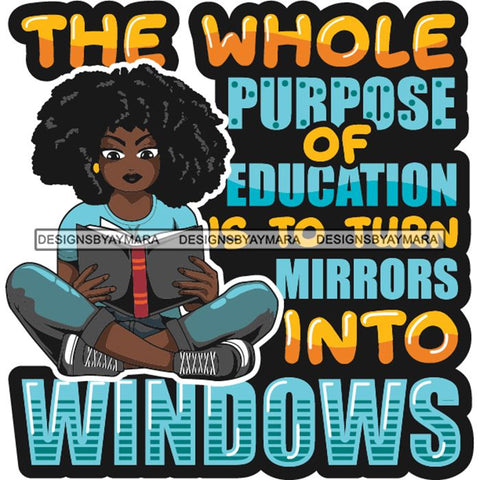 Afro Lola Reading Education Smart Woman Quotes .SVG Cutting Files For Silhouette Cricut and More!