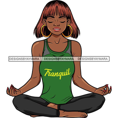 Afro Lola Meditation Meditate Yoga Relax Inhale Exhale Stress Free .SVG Cutting Files For Silhouette and Cricut and More!