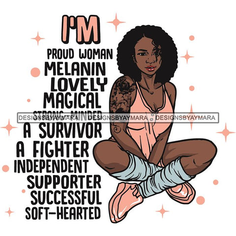 Afro Woman I'm Successful Quotes SVG Files For Cutting and More!