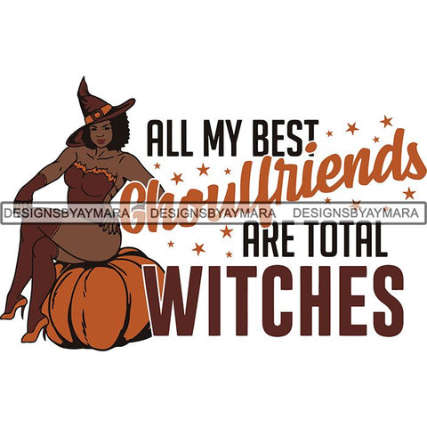 Afro Sexy Witches Halloween SVG Cutting Files For Silhouette Cricut and More