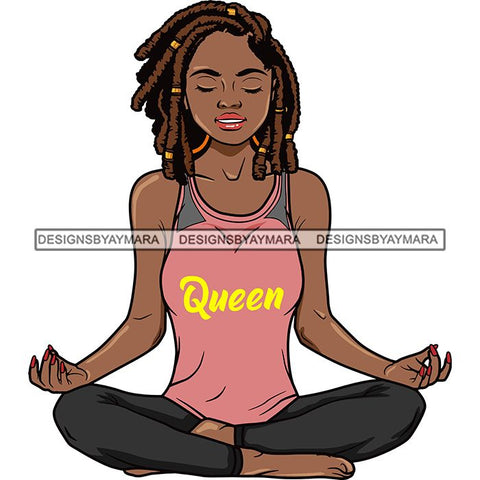 Afro Lola Meditation Meditate Yoga Relax Inhale Exhale Stress Free .SVG Cutting Files For Silhouette and Cricut and More!