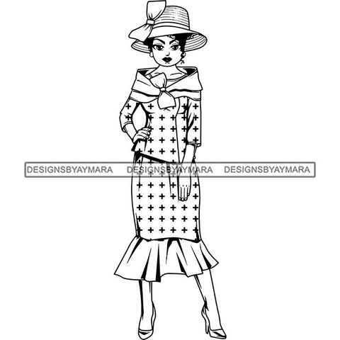 Afro Classy Lola Church Lady Glamour .SVG Clipart Vector Cutting Files For Circuit Silhouette Cricut and More!