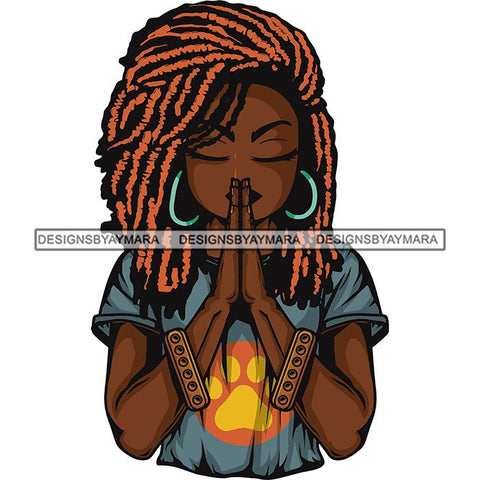 Afro Lola Praying God Lord Prayers In God We Trust .SVG Clipart Cutting Files For Silhouette and Cricut and More!
