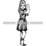 Afro Strong Lola Flexing We Can Do It Woman Power .SVG Cutting Files For Silhouette Cricut and More!
