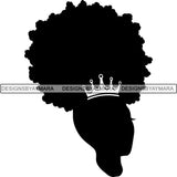 Black Afro Queen Silhouette Style SVG Cut Files