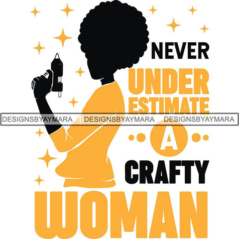 Afro Craft Lady SVG Cutting Files For Silhouette Cricut and More