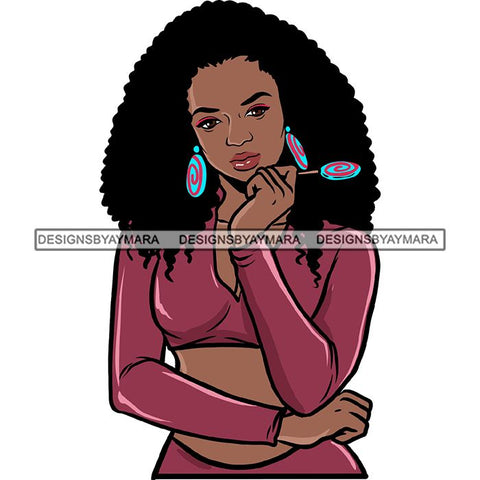 Ebony Afro Woman Nubian Melanin Brown Skin Makeup Model Glasses Accesories SVG Cut Files