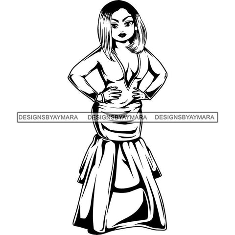 Afro Lola Boss Fashion Diva Glamour .SVG Cutting Files For Silhouette and Cricut and More!