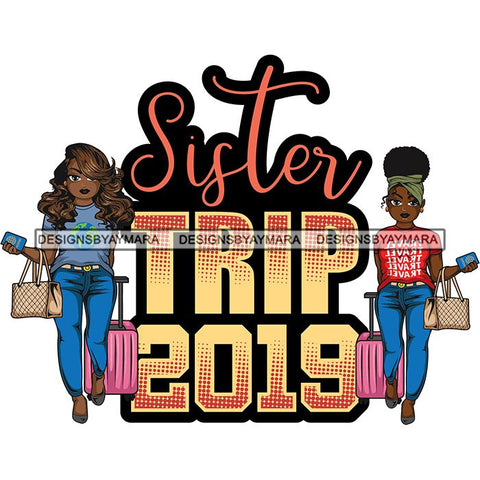 Afro Lola Trip Vacation Mode Friends Getaway .SVG Cutting Files For Silhouette and Cricut and More!