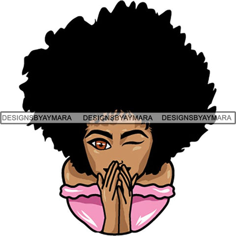 Afro Melanin Popping Lola Kinky Hair God Quotes SVG Cutting Files For Silhouette Cricut and More