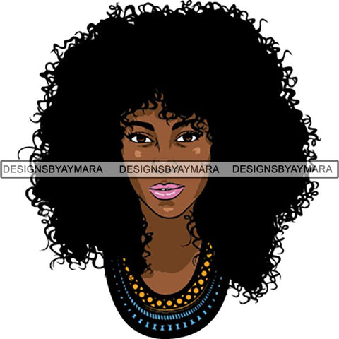 Afro Latin Woman SVG Curly Hairstyle Cutting Files For Silhouette Cricut and More