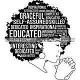 Afro Strong Woman Praying Independent Proud Roots Hair Life Quotes SVG Cutting Files