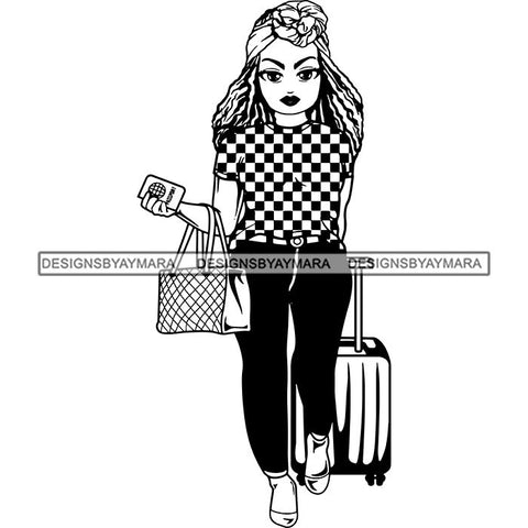 Lola Travel Vacation Getaway Black Proud Woman Traveling .SVG Cutting Files For Silhouette and Cricut and More!