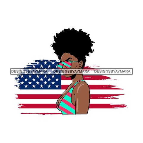 USA Country Afro Diva Proud Roots Pretty Woman Fashion .SVG Cutting Files For Silhouette and Cricut and More!