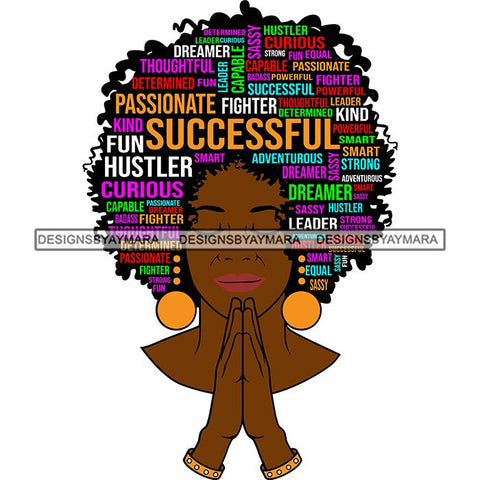 Afro Succesful Woman Hair Quotes Black Lives Matter Proud Roots Nubian Melanin SVG Cut Files