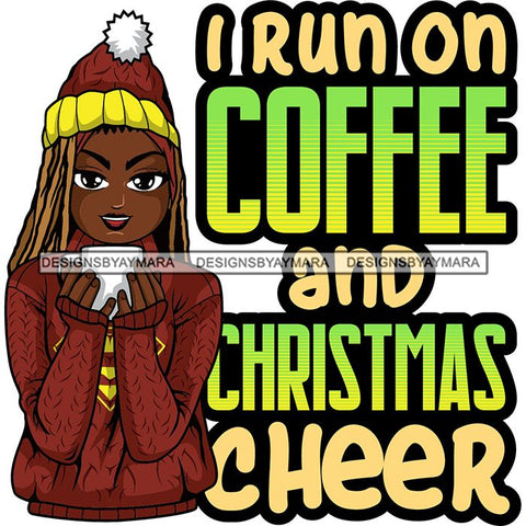 Afro Lola Christmas Hot Coffee Winter Santa Quotes .SVG Cutting Files For Silhouette and Cricut and More!