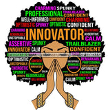 Afro Woman Praying Hair Life Quotes Strong Independent Educated Melanin SVG Cutting Files