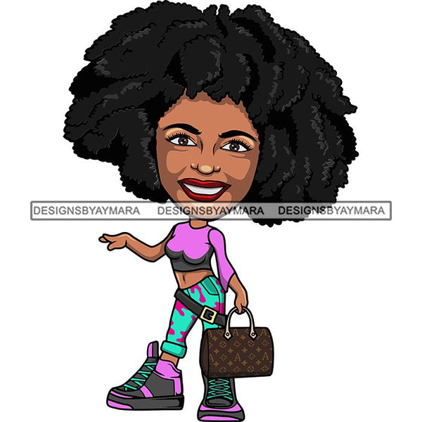 Cute Afro Lola Boss Lady Summer Fashion Dope Diva Glamour .SVG Cutting