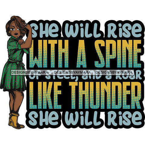 Afro Lola Strong Lady We can Do It Woman Power Flexing Arms Believe in Yourself Quotes .SVG Cutting Files For Silhouette and Cricut and More!